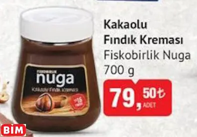 FİSKOBİRLİK NUGA KAKAOLU FINDIK KREMASI FİSKOBİRLİK NUGA KAKAOLU FINDIK KREMASI
